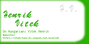 henrik vitek business card